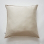 Ensembe drap housse 140 x 190 cm + 2 taies 60 x 60 cm en bambou de satin Salomé Naturel