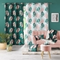 Rideau a oeillets 140 x 280 cm polyester imprime belline Emeraude