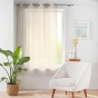 Voilage a oeillets 140 x 180 cm voile tisse carlin Beige