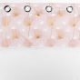 Lot de 2 Voilages 140 x 240 cm voile sablé + haut velours Clairine Rose