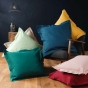Taie d'oreiller 63 x 63 cm uni 57 fils lina  +point bourdon Anthracite