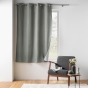 Lot de 2 Rideaux petite hauteur 135 x 180 cm isolant thermique microfibre Micropolar Gris