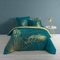 Pack parure de couette 260x240 cm Strassy bleu + drap housse Pétrole 160x200 cm