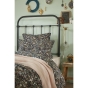 Housse de couette 140 x 200 cm double gaze de coton imprimée Capucine Bleu foncé