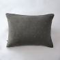 Taie d'oreiller brodée en gaze de coton 50 x 70 cm Gaïa Boho Anthracite