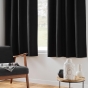 Lot de 2 Rideaux petite hauteur 135 x 180 cm isolant thermique microfibre Micropolar Noir