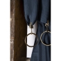 Rideau ajustable + 8 anneaux pince gaze de coton Luxe 140 x 300 cm Gaia Bleu foncé