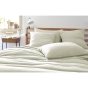 Taie d'oreiller gaze de coton brodée fil or 50 x 70 cm Gaia Chic Vert d'eau