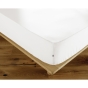 Drap housse coton luxe 160 x 200 cm bonnet 30 cm Ambre Blanc
