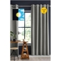 Lot de 2 Rideaux 100% occultant luxe 140 x 260 cm Obscure Gris clair