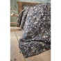 Housse de couette 260 x 240 cm double gaze de coton imprimée Capucine Bleu foncé