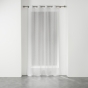 Voilage a oeillets 140 x 240 cm voile tisse applique elea Blanc/argent