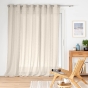 Lot de 2 Voilage à œillets grande largeur 300 x 240 cm voile tissé Carlin Beige