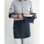 Tablier serveur gaze de coton 45 x 80 cm Gaia Bleu marin