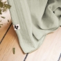 Rideau ajustable + 8 anneaux pince gaze de coton 140 x 300 cm vert d'eau