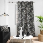 Rideau tamisant 140 x 260 cm polyester imprimé Cabana Noir