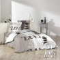 Pack housse de couette 220x240 cm Galets + drap housse 140x190 Blanc
