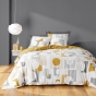 Parure 3 p. 240 x 220 cm polycoton 52 fils Geomelo Ocre