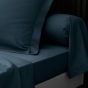 Drap housse 180 x 200 cm bonnet 30 cm percale de coton 78 fils Bleu nuit