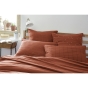 Taie d'oreiller gaze de coton brodée fil or 50 x 70 cm Gaia Chic Terracotta