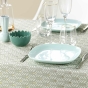 Nappe rectangle 145 x 240 cm polyester imprime metallise piana Sauge