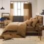 Tête de lit 5 boutons avec passants – 50 x 80 cm – Gaze de coton Gaïa Camel