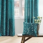 Lot de 2 Rideaux a oeillets 140 x 260 cm polyester appliqué Sakura Emeraude