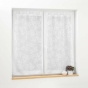 Paire droite passants 2 x 60 x 160 cm voile tisse applique karla Blanc
