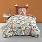 Pack housse de couette enfant 140 x 200 cm Lionceau + drap housse 90 x 190 Blanc