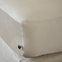Ensembe drap housse 140 x 190 cm + 2 taies 60 x 60 cm en bambou de satin Salomé Naturel
