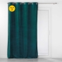 Lot de 2 Rideaux tamisant à oeillets 140 x 260 cm velours relief Velouriane Emeraude