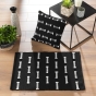 Tapis rectangle 50 x 80 cm coton tisse uni+fils coupes juline Noir