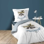 Pack parure de couette enfant 140x200 cm Filou + drap housse 90x190 Bleu