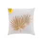 Lot de 2 Coussins Déhoussables 45x45 cm - Polycoton Imprimé Métal Feuilles Dorées