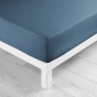 Lot de 2 Draps housse bonnet 30 cm 2 personnes 140 x 190 cm microfibre Oscar Bleu