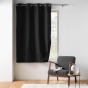 Rideau a oeillets 135 x 180 cm isolant thermique microfibre Micropolar Noir
