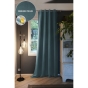 Lot de 2 Rideaux luxe occultant + isolant phonique polaire L180 x H260 cm Laponie Bleu canard