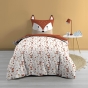 Pack housse de couette enfant 140 x 200 cm Renard + drap housse 90 x 190 Blanc