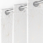 Lot de 2 Rideaux à Oeillets (140 x 260 cm) ECLAT Blanc, Occultant Imprimé Métallisé