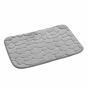 Tapis de bain 50 x 80 cm microfibre unie relief ricochet Gris Clair