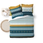 Pack housse de couette 220x240 cm Daria + drap housse 140x190x30 Blanc