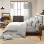 Tête de lit 5 boutons avec passants – 50 x 80 cm – Gaze de coton Gaïa Gris clair