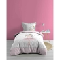 Pack parure de couette enfant 140x200 cm Pte étoile + drap housse 90x190 Blanc