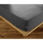 Drap housse coton luxe 90 x 190 cm bonnet 30 cm Ambre Anthracite