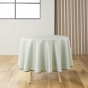 Nappe ronde (0) 180 cm polyester imprime metallise piana Sauge