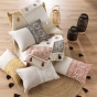 Lot de 2 Rideaux  a oeillets 140 x 240 cm polycoton+ pompons Isalina Jaune