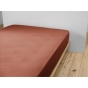 Drap Housse Double Gaze de Coton Terracotta – 200 x 200 cm – Bonnet 30 cm