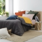 Housse de couette 2 personnes 260 x 240 cm percale uni 78 fils percaline Naturel