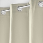 Lot de 2 Rideaux petite hauteur 135 x 180 cm isolant thermique microfibre Micropolar Beige
