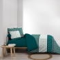 Parure 3 p. 240 x 220 cm polycoton  52 fils Stria Emeraude